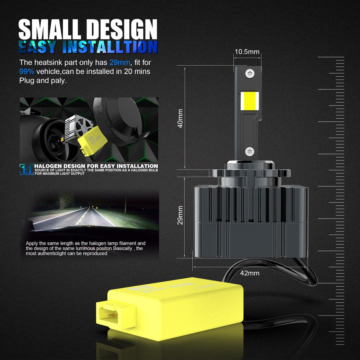 1 D3S LED Birne  Konvertierung von Xenon HID zu LED Plug & Play