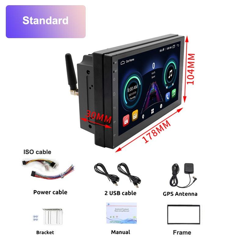 7-Inch Double DIN Car Stereo With Apple CarPlay & Android 10 - Touchscreen, GPS, WiFi, Bluetooth