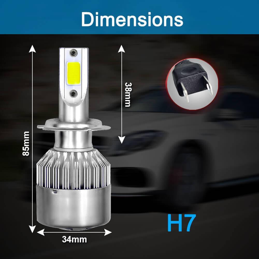 LED Head Light C6 series Kit H4 H7 6000K White Fog Light Bulbs Bright High  or Low Beam – ESSGOO