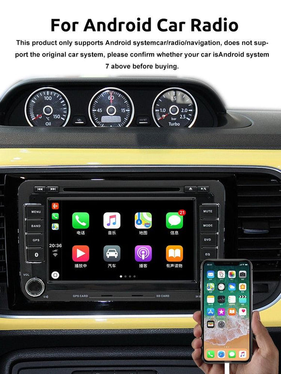 ESSGOO Wired Carplay/Android Auto Radio Screen Smart Link For Iphone 5 IOS 8 above Siri Voice Control Call GPS Navigation - | TRANSFORM, STARTS HERE | Easy . Economic . Energetic