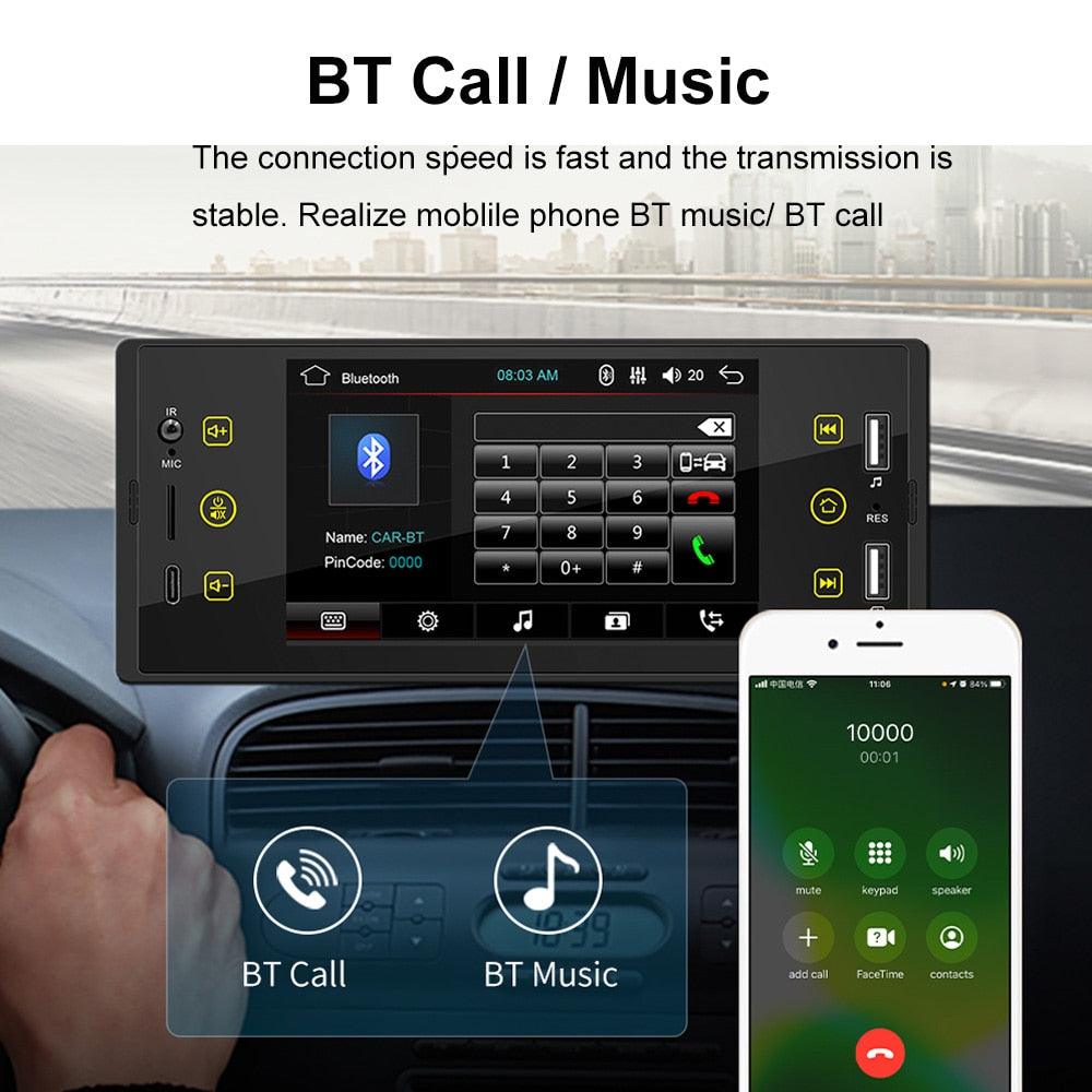 ESSGOO Auto Radio Bluetooth MP5 Player 1 Din IPS Bildschirm Autoradio  Stereo FM Radios Für VW Nissan Toyota Unterstützung Hinten view Kamera  funkgerät