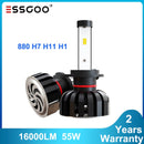 ESSGOO h7 LED Lights Auto H11 H1 880 Headlight 55W 16000lm A Pair 6000K For Car bulbs Replace Kit Super Bright Fast Ship - | TRANSFORM, STARTS HERE | Easy . Economic . Energetic