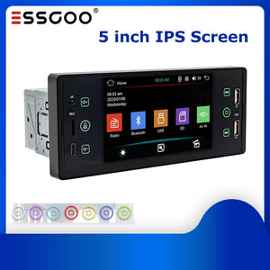 ESSGOO Car Radio Bluetooth MP5 Player 1 Din IPS Screen Autoradio Stereo Mirrorlink FM Radios Charging Support Rear View Camera - | TRANSFORM, STARTS HERE | Easy . Economic . Energetic
