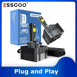 ESSGOO D3S LED Car Light Canbus D1S led Plug and Play Headlight Bulb Turbo Lamp D2S D4S D8S Auto 6500K 15200LM 70W Headlamp - | TRANSFORM, STARTS HERE | Easy . Economic . Energetic
