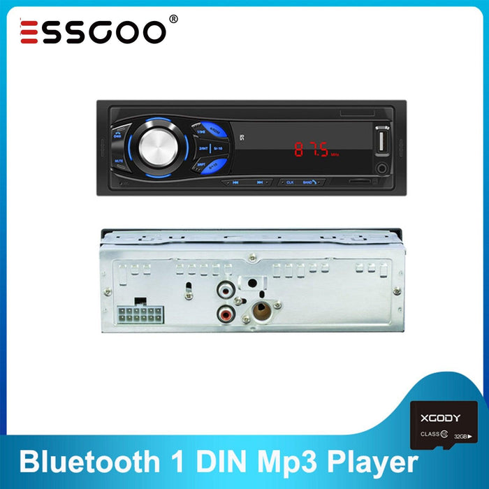 ESSGOO 1 Din Car Radio Bluetooth Car Stereo LED Screen FM Aux Input Mp3 USB AUX IN FM Auto Radio 1din Car Player Phone Charging