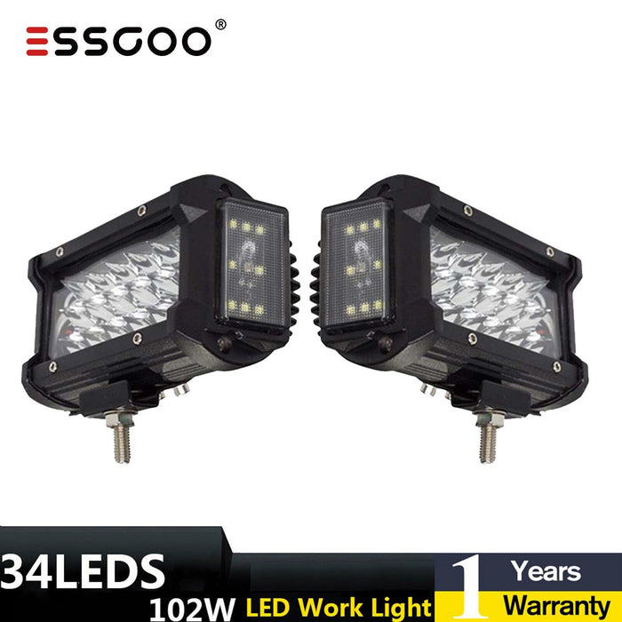 6 Zoll 102 W 12 V 4 x 4 LED-Lichtleiste für LKW-Autotraktoren Offroad Suv 4wd Boot IP68 Wasserdichte LED-Leiste Arbeitslicht Spot Combo Lampe