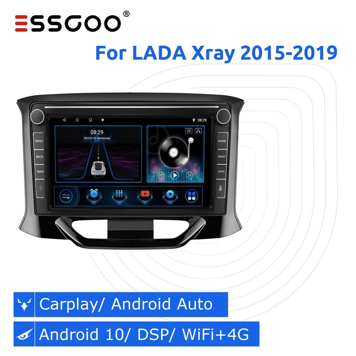 ESSGOO Autoradio 2 din Android 10 Für LADA Xray X ray 2015-2019 Bluetooth Autoradio Stereo Multimedia Player Navigation GPS