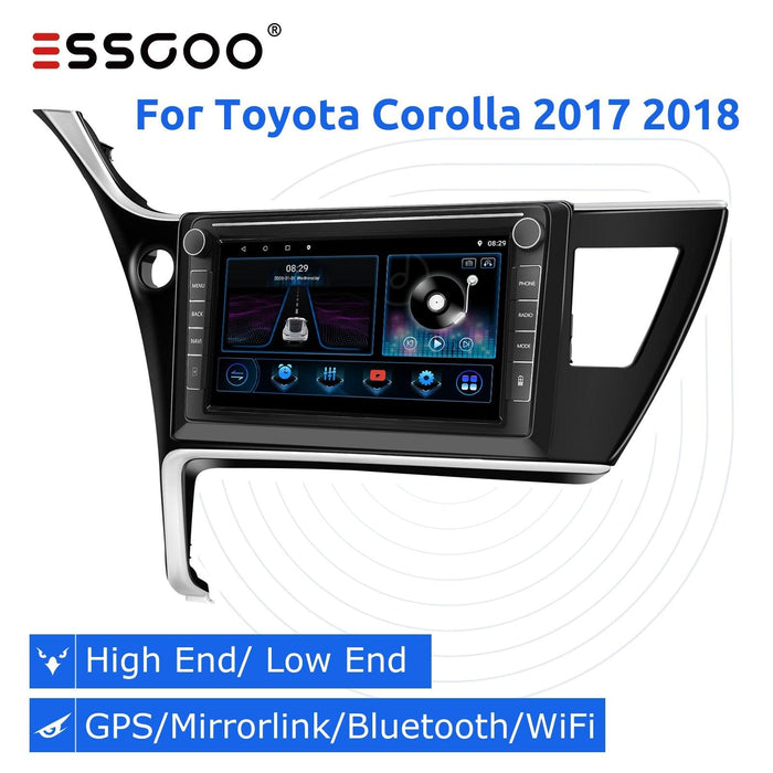 ESSGOO Autoradio 2 Din Android 10.1 Bluetooth Für Toyota Corolla 2017 2018 8‘‘ Autoradio Multimedia Video Player GPS Navigation