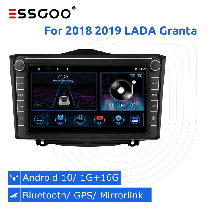 ESSGOO Autoradio Android 9.1 Für LADA ВАЗ Granta Cross 2018 2019 2 Din Autoradio Stereo GPS Navigation WiFi Multimedia Player