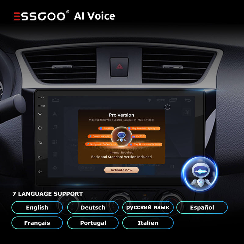 ESSGOO Car AI Voice Activation Code For Android Stereo，Advanced Version, Fully Functional Unlocked