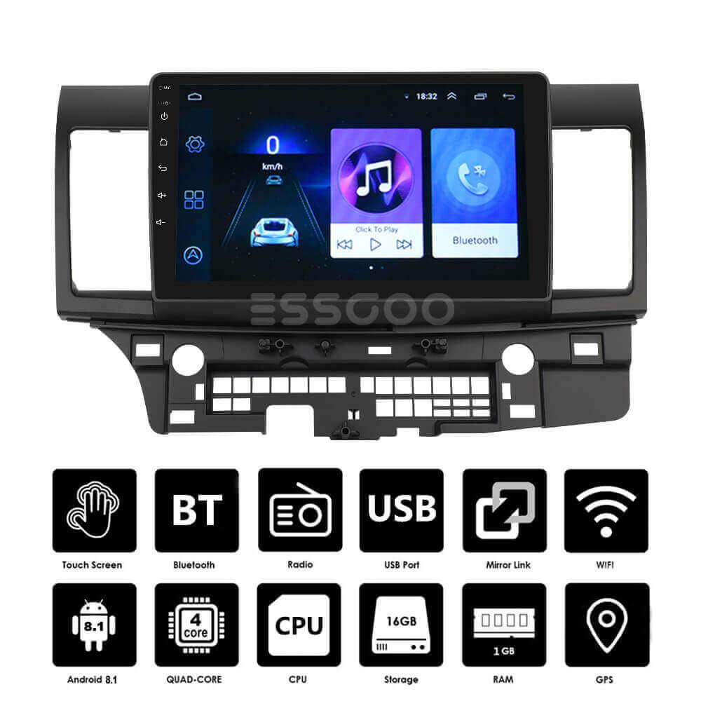 10.1 Inch Android Car Stereo Compatible with Mitsubishi Lancer (2008-2017)  Free Rear Camera Radio Touch Screen GPS Navigation Head Unit – ESSGOO