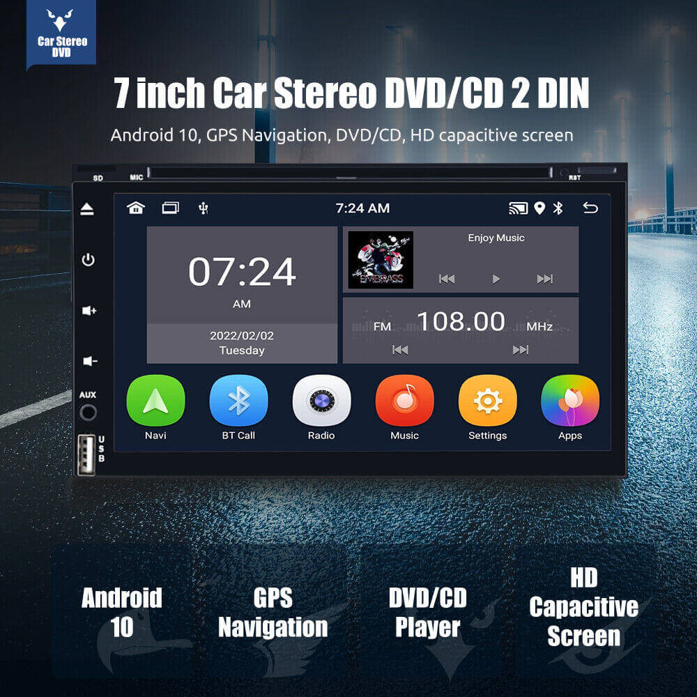 ESSGOO Android 10 Autoradio DAB+ DVD CD Player Bluetooth Navi USB Doppel DIN