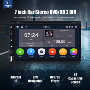 ESSGOO Android 10 Car Stereo DAB+ DVD CD Player Bluetooth Sat Nav USB Double DIN